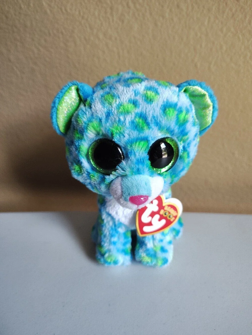 Ty Beanie Boos Lot of 4 Owl Leopard Frog Frizzys Monster Plush Stuffed Animals